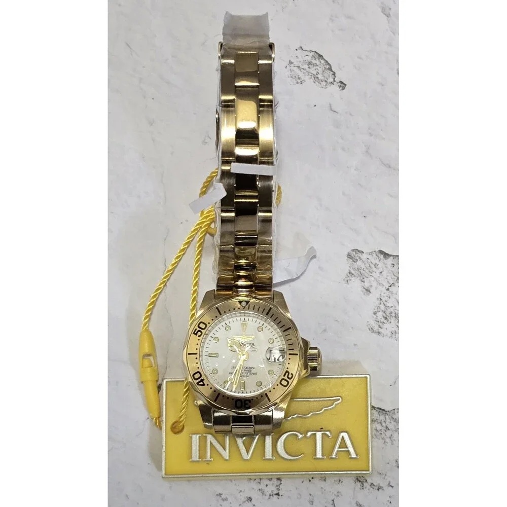 Invicta Gold Tone Women's Bracelet Watch with White Dial